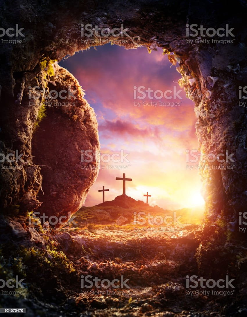 Tumba Vazia Crucificação E Ressurreição De Jesus Cristo Estoque, Jesus Ressuscitou Páscoa Papel de parede de celular HD
