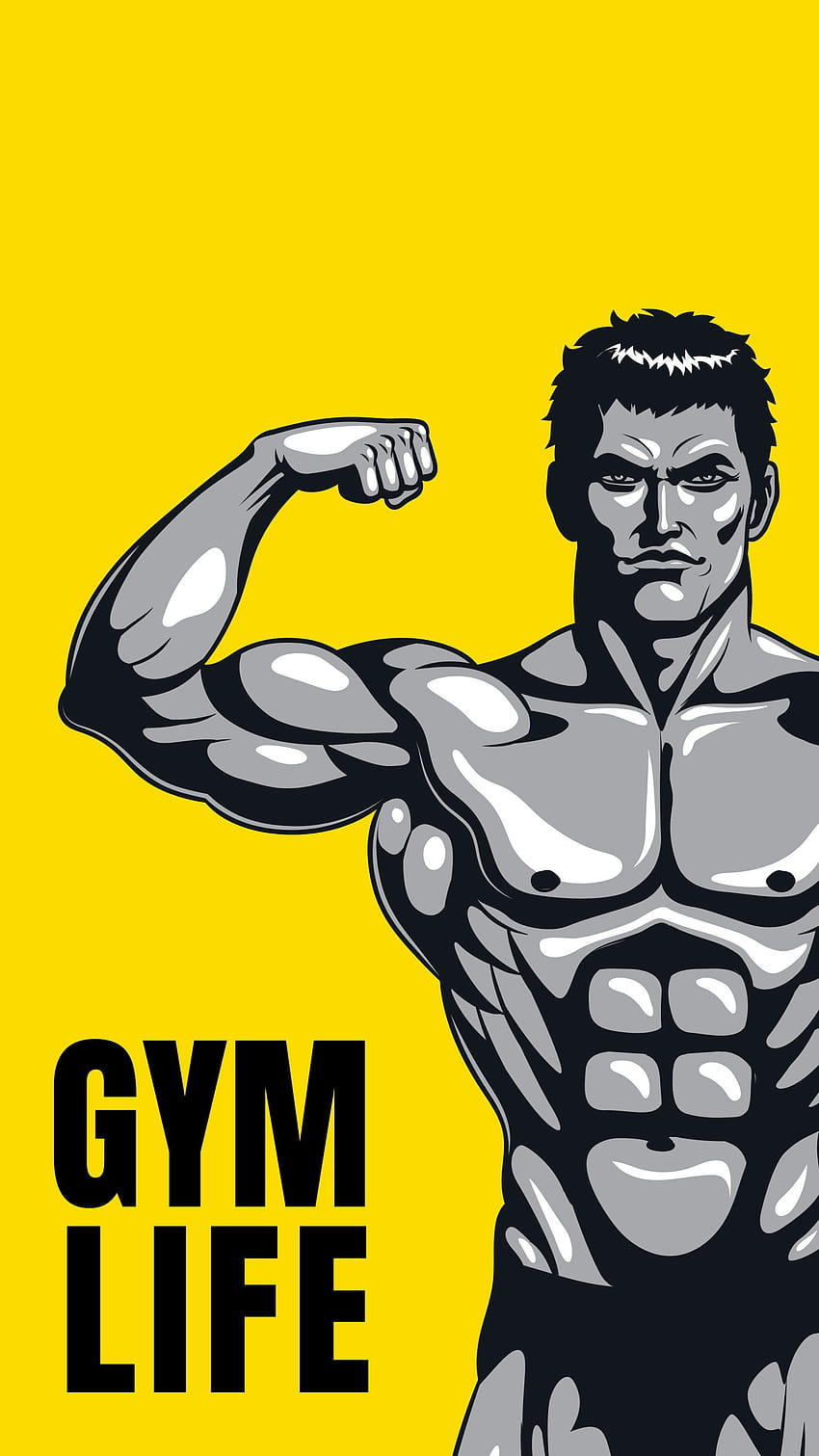 Gym Body, bodybuilding cartoon HD phone wallpaper | Pxfuel