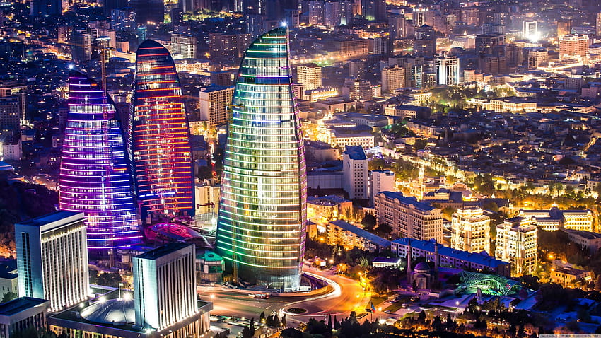 Flame Towers, Bakou, Azerbaïdjan ❤ pour Fond d'écran HD