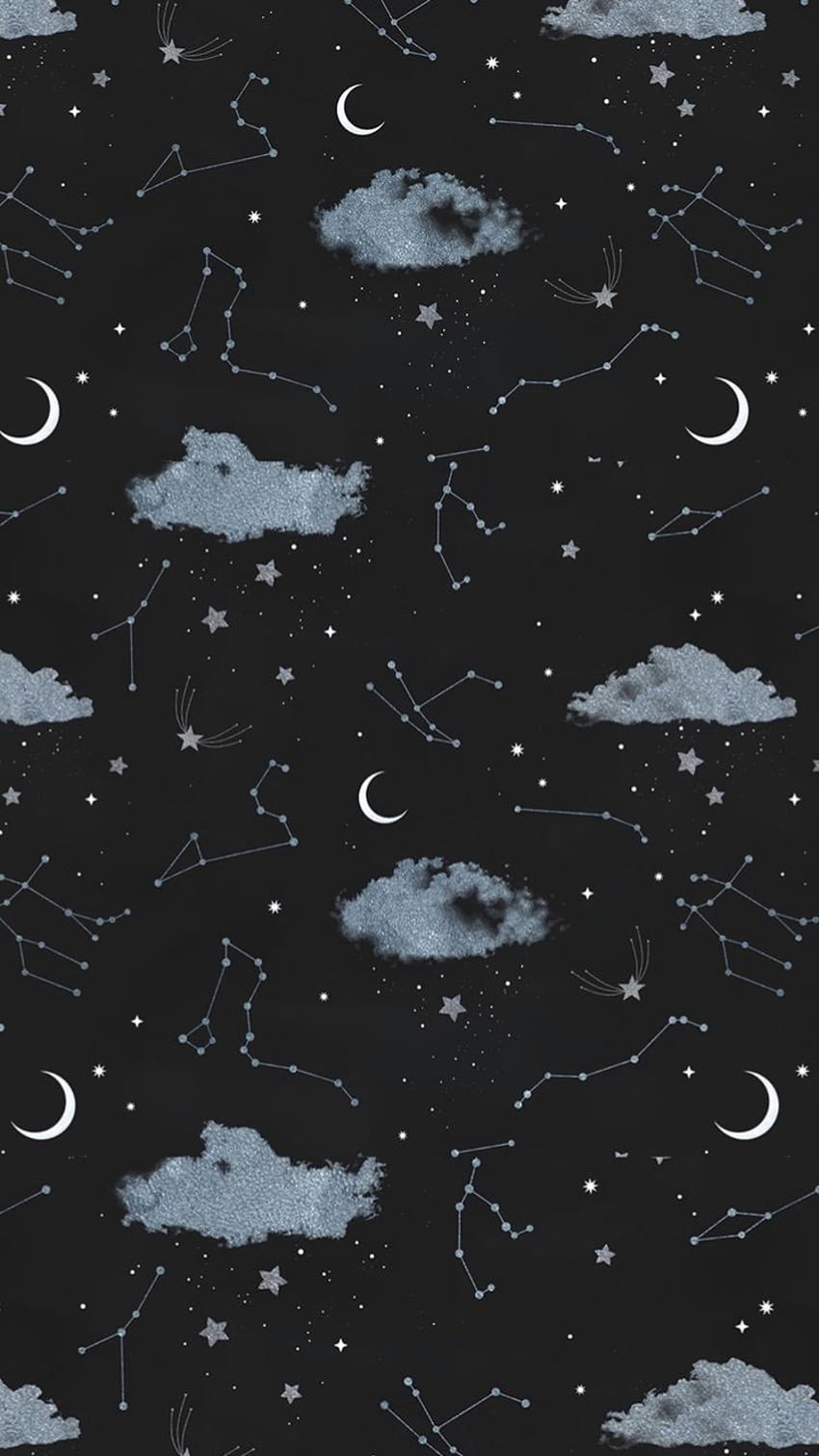 かわいい月と星、星のある月 HD電話の壁紙