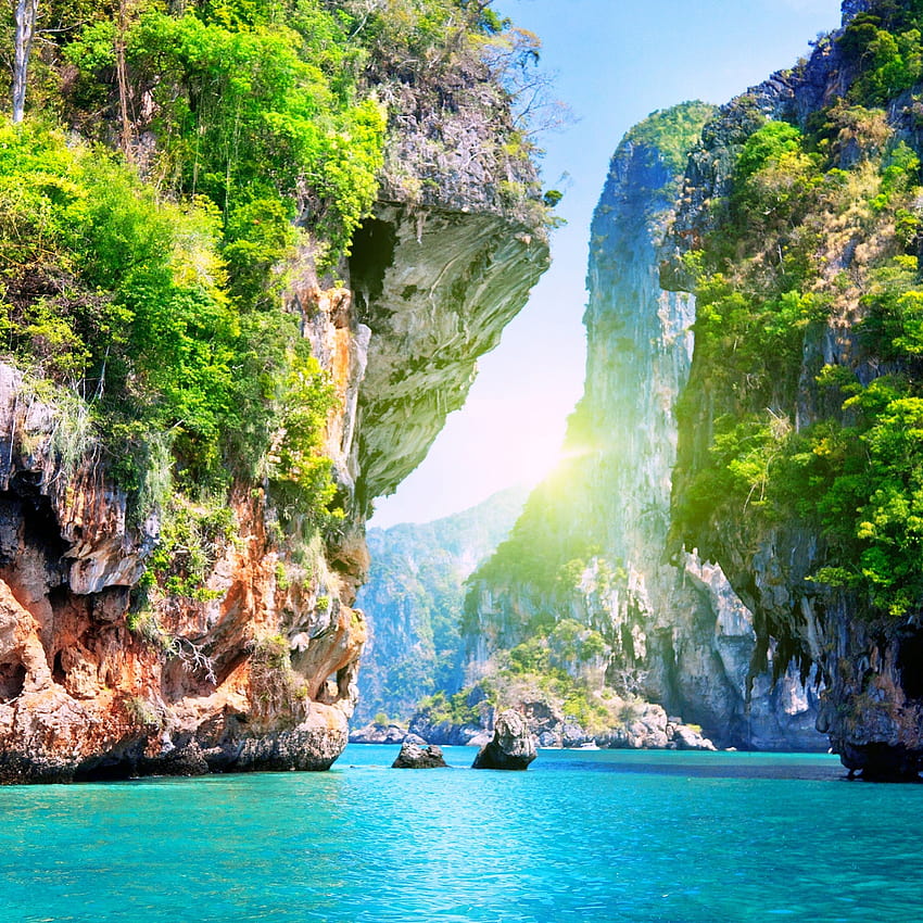 Thailand, , Pattaya, beach, ocean, mountains, World's best diving sites Apple iPad Air 2780x2780, ocean ipad HD phone wallpaper