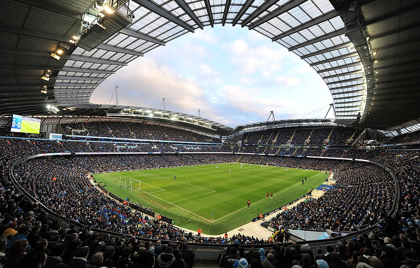 football, stadium, Manchester City, Manchester City, Etihad Stadium, Etihad , section спорт, manchester city stadium HD wallpaper