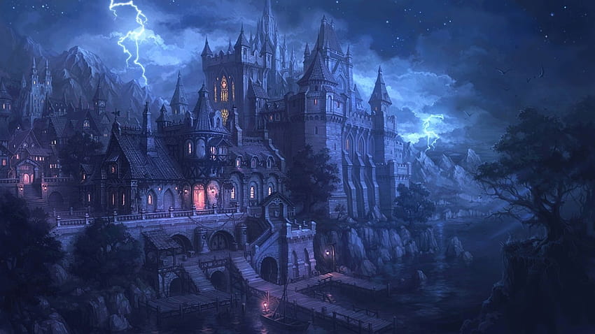Res: 1920x1080, artwork, Fantasy Art, Spooky, Gothic / and Mobile Backgrounds, gothic castle HD wallpaper