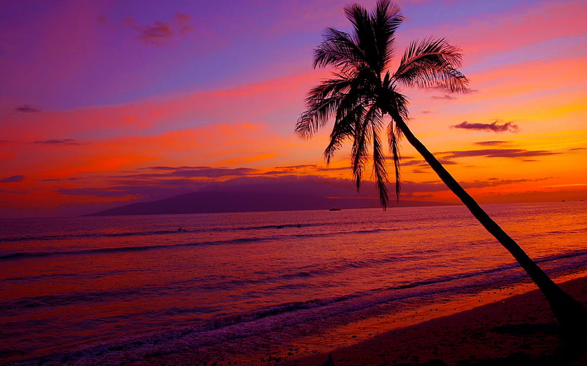 Na Pulpit Hawaiian Sunset Zachody Soca Natura HD wallpaper