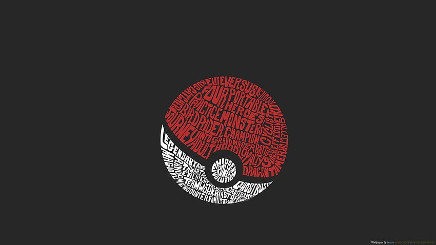 pokemon, minimalistic, dark, typography, Pokeball ::, dark pokemon HD wallpaper
