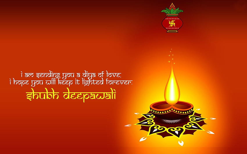 Happy Deepawali Greetings Festival Diya Decoration Celebration Sfondo HD