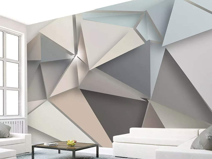Murwall Geometryczna foto w kształcie trójkąta Architekci Biuro Dekoracje ścienne Nowoczesny projekt domu Salon Sypialnia Przedpokój: Ręcznie Tapeta HD