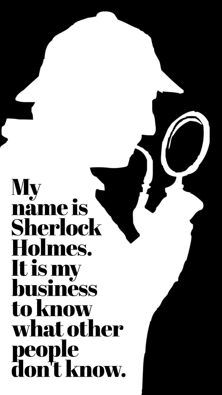 Cita de Sherlock Holmes, notas de Sherlock Holmes fondo de pantalla del teléfono