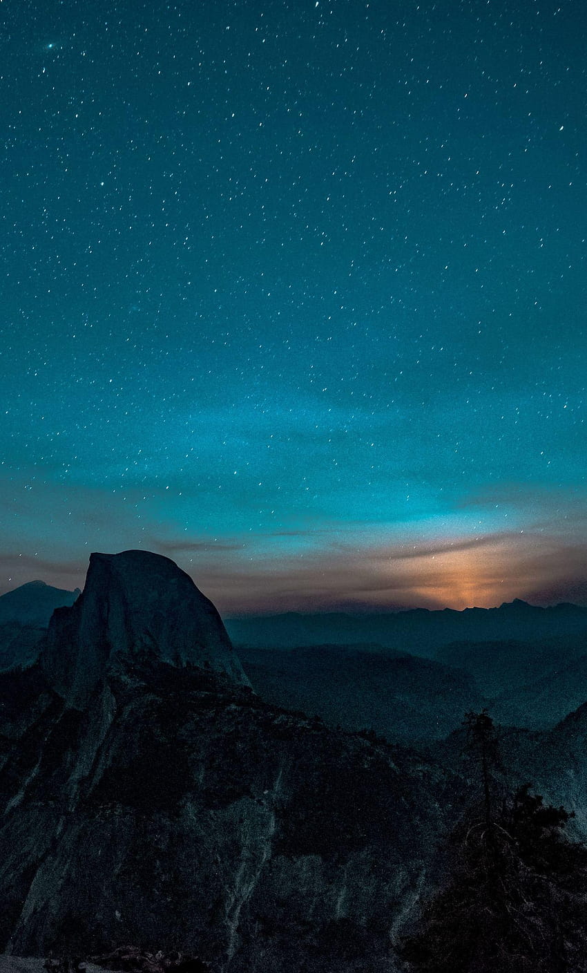1280x2120 Изгрев в долината Йосемити iPhone, звездна пътека на национален парк Йосемити HD тапет за телефон
