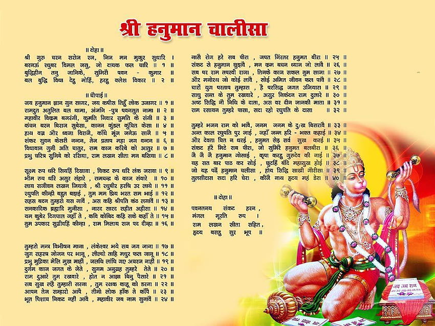 Hindu Bhagwan Hanuman Chalisa In Hindi – Latest, hanuman chalisa full HD wallpaper