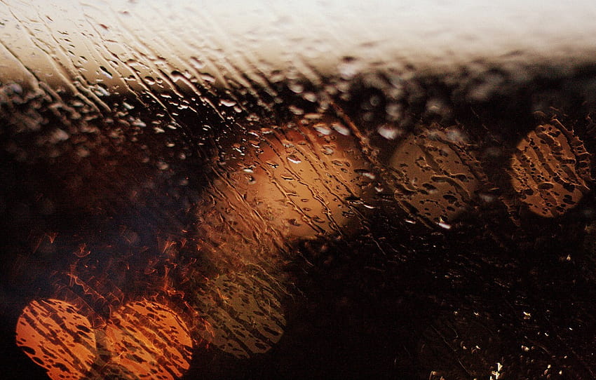 glass, water, drops, macro, lights, background, rain, , blur, window, rain, , background, macro , section макро, water drops glass blur HD wallpaper