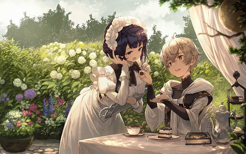 1680x1050 Anime Boy And Maid ... jungfräuliches, süßes Dienstmädchen-Outfit HD-Hintergrundbild