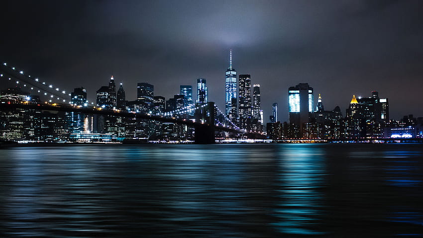 New York City Night Lights Brooklyn Bridge, New York Lights Ultra papel de parede HD