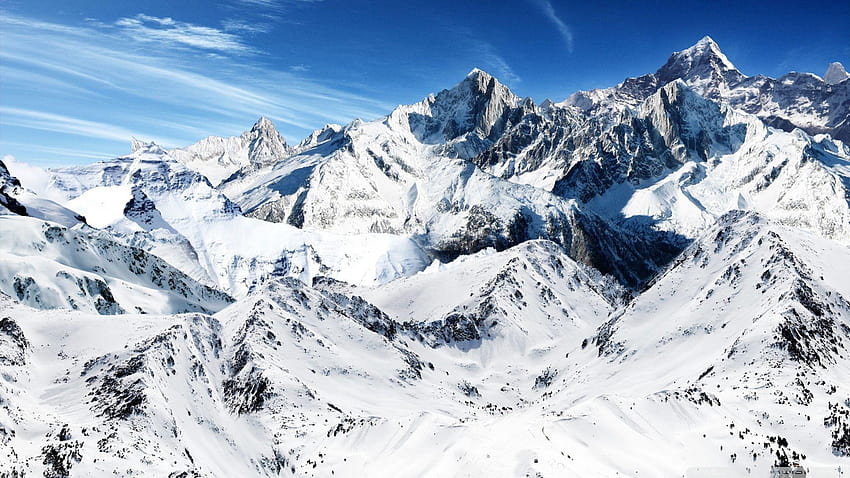 Verschneite Berge , Hintergründe HD-Hintergrundbild