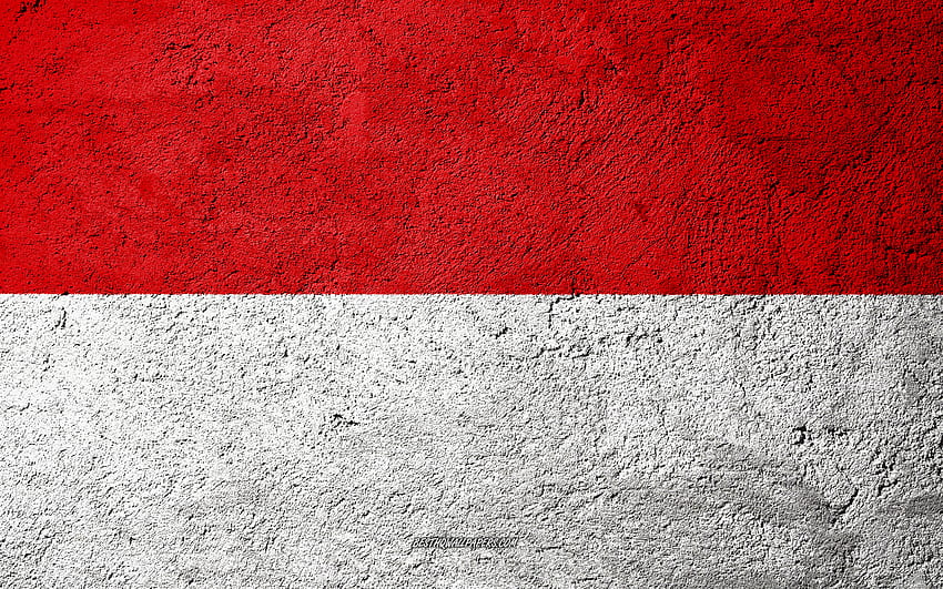 Flag of Indonesia, concrete texture, stone background, Indonesia flag, Asia, Indonesia, flags on stone with resolution 2880x1800. High Quality HD wallpaper
