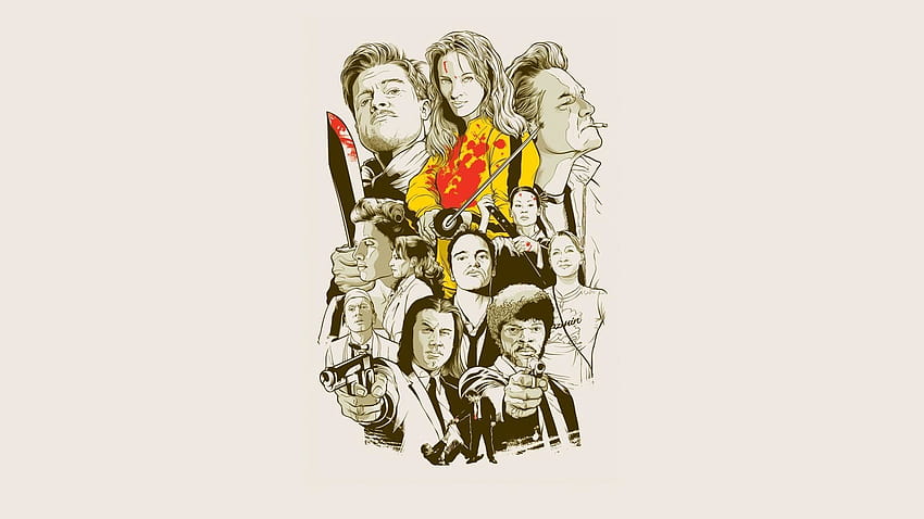 Quentin Tarantino, pulp fiction movie poster HD wallpaper