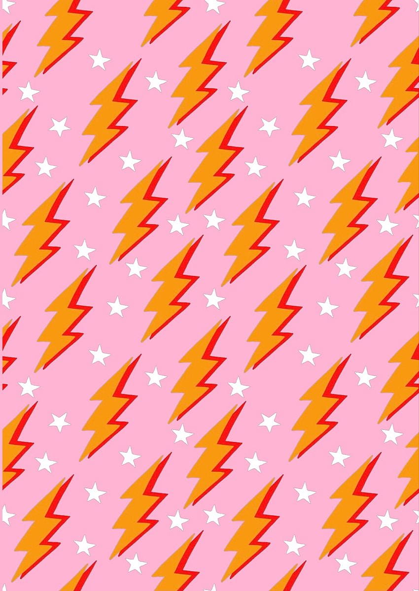 Lighting bolts cute artsy collage lightning pink red yellow HD phone wallpaper