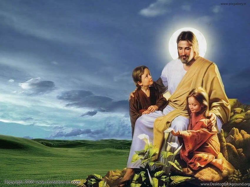 13 Yesus Kristus Dengan Anak-Anak Oleh Priya Sharma 645 ... Latar belakang, yesus dan anak Wallpaper HD