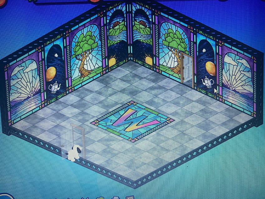 How have you used your Stained Glass /flooring? I love the look, but have had no idea what to decorate the room with b/c the is so busy. Need ideas :) :, webkinz HD wallpaper