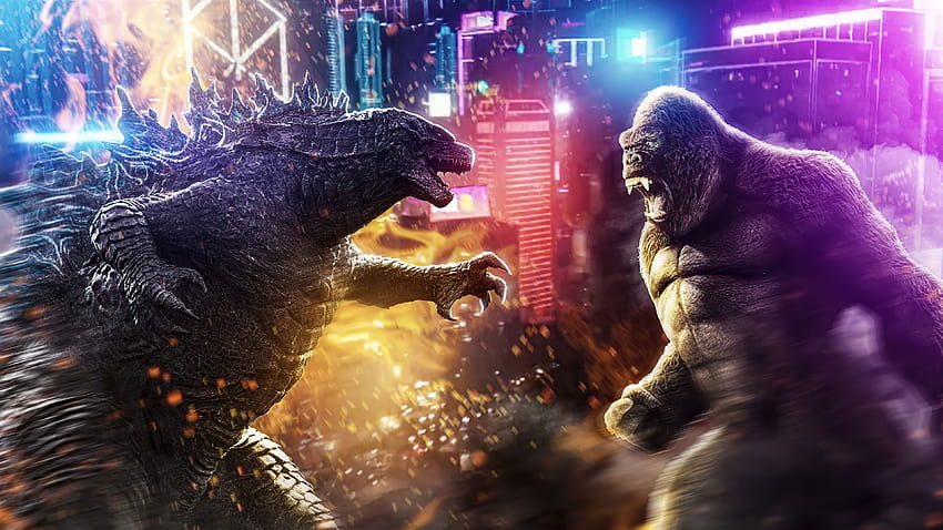Godzilla Godzilla gegen Kong King Kong Godzilla gegen Kong, Kong gegen Godzilla HD-Hintergrundbild