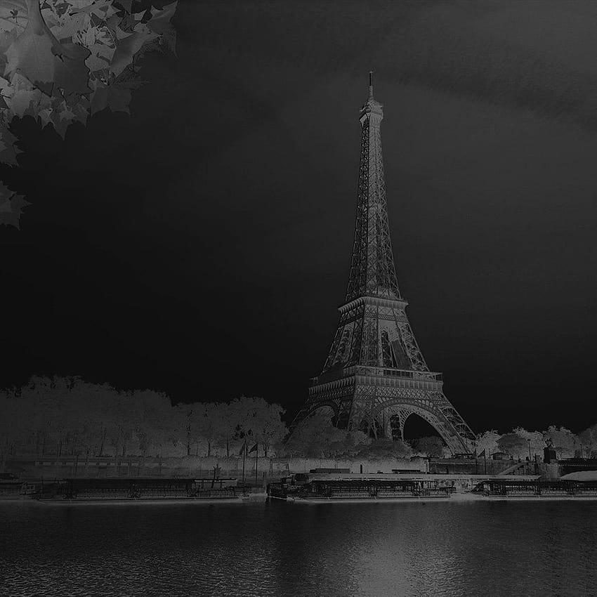 Sky Dark Bw Black Eiffel Tower Nature Paris City iPad, black paris HD phone wallpaper