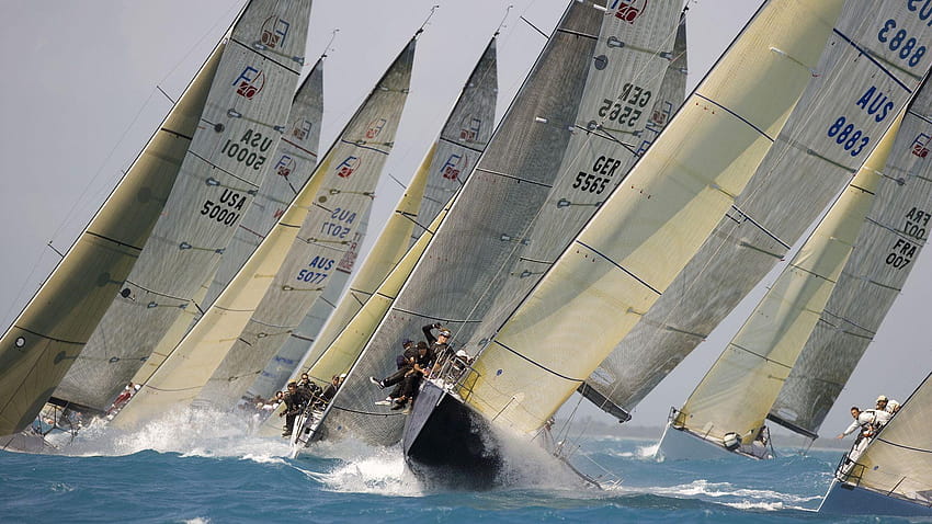Racing Sailboat, racing in the storm HD wallpaper
