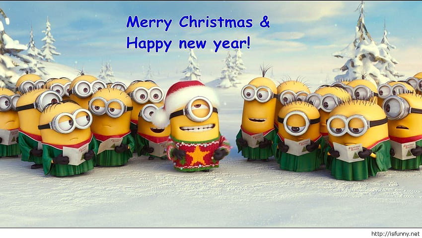 Merry Christmas And Happy New Year Minions, minions christmas HD wallpaper