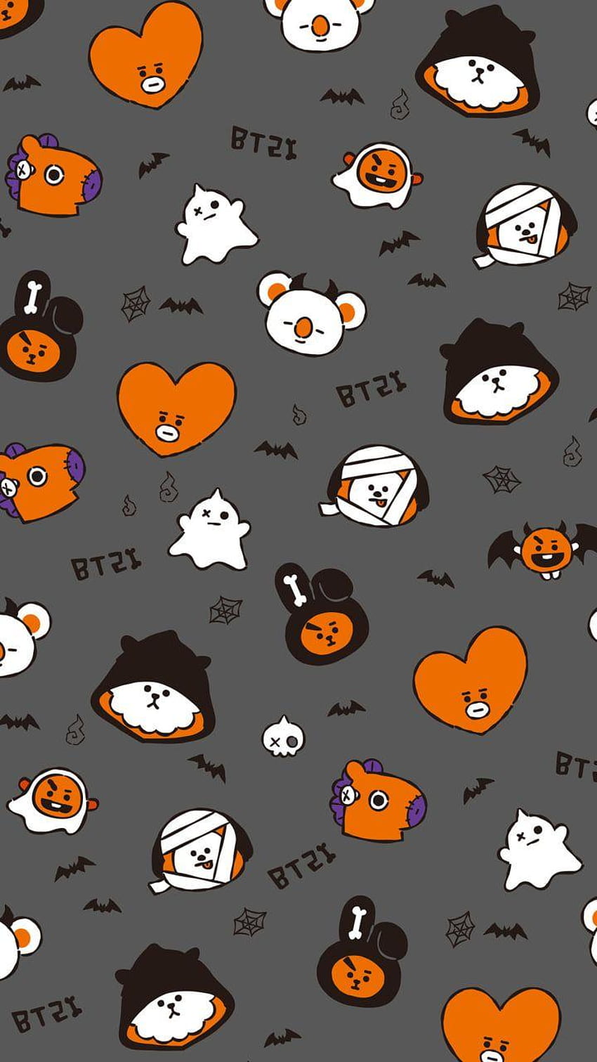 BT21 Halloween, black aesthetic bt21 HD phone wallpaper
