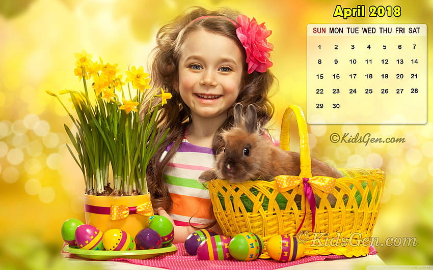 Month wise Calender 2018, easter 2018 HD wallpaper