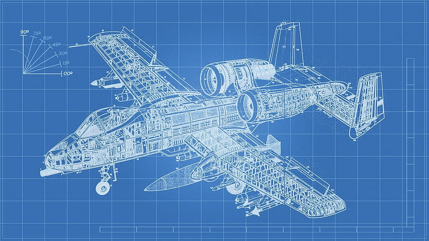 Rysunek techniczny samolotu i inżynierii kosmicznej Tapeta HD