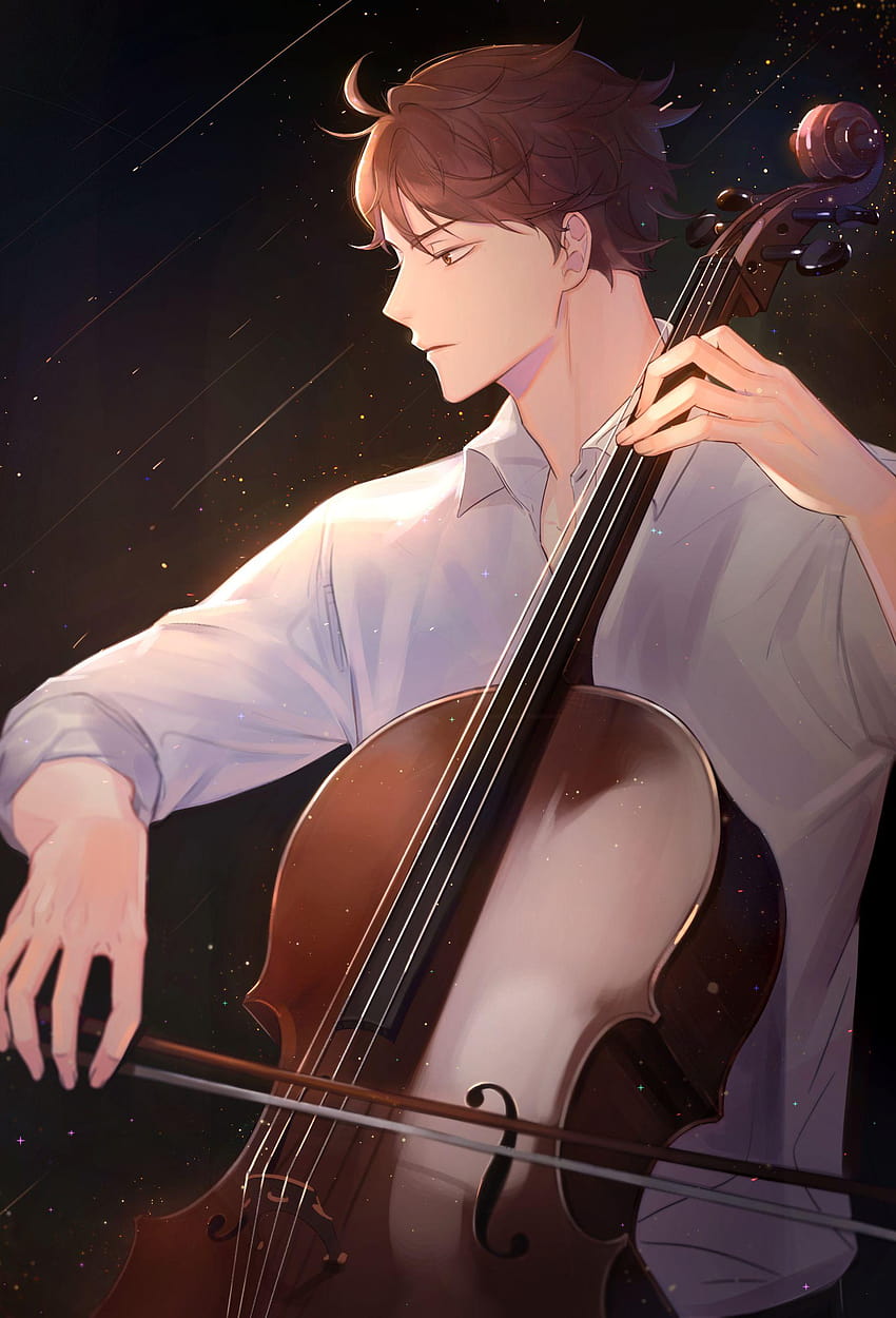 Quando isso é perfeito porque eu toco violoncelo, violoncelo de anime Papel de parede de celular HD
