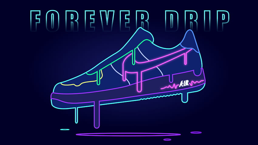 Forever Drip, sapatos neon papel de parede HD