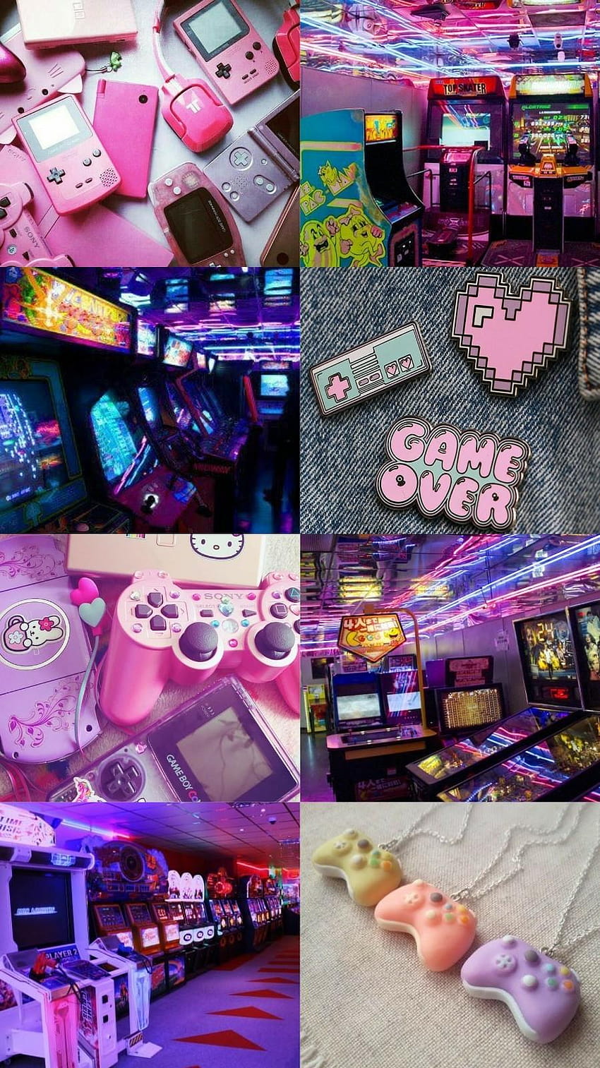 Pink Retro Gamer Girl Aesthetic posted by Michelle Peltier, gamer girl retro HD phone wallpaper