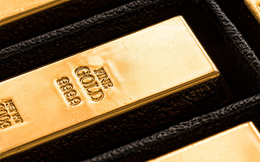 gold bar, gold bullion, finance concepts, gold HD wallpaper