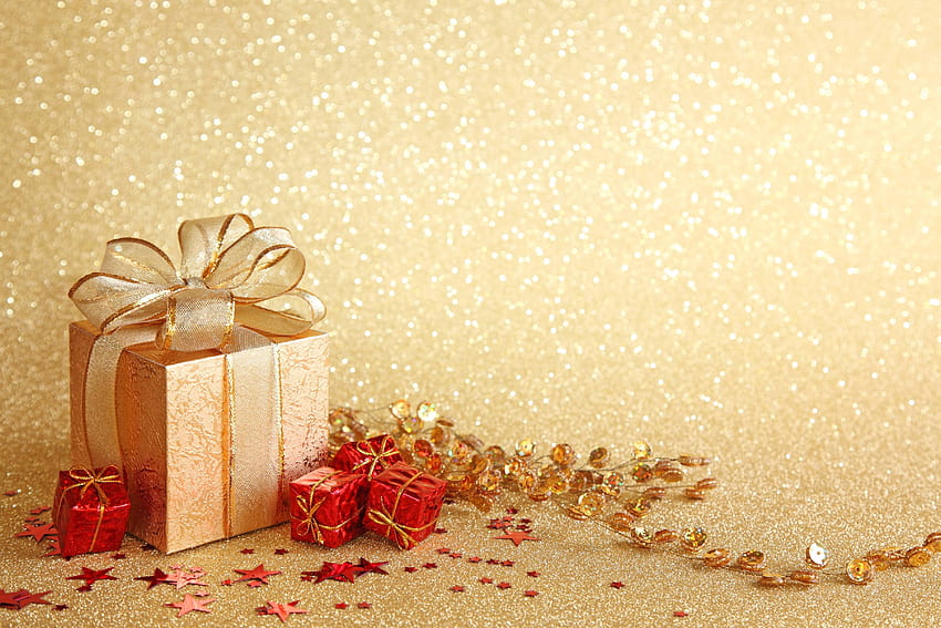 Opening Christmas presents, christmas cards and gifts HD wallpaper