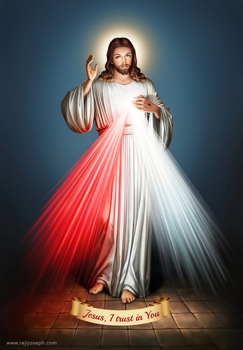 TOTAL RUMAH: Mural Besar 3D Panas Hati Kudus Yesus Mercy Light Portrait Latar Belakang untuk Sofa TV dan Dekorasi Ruang Tamu Kamar Tidur wallpaper ponsel HD