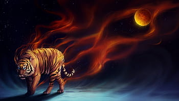 Hình nền hổ và lửa trừu tượng: Được tạo nên từ sự kết hợp giữa hình ảnh hổ đầy uy lực và ngọn lửa đỏ rực, hình nền này đánh thức sự táo bạo và nhiệt huyết trong bạn, giúp bạn hoàn thành mục tiêu của mình.
