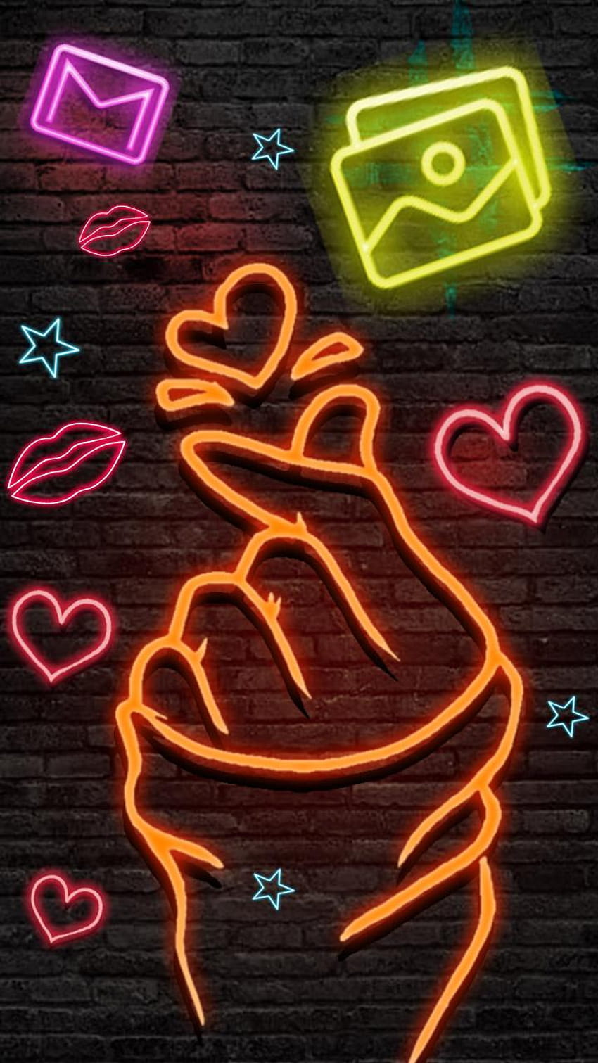 Neonowe, Ledowe, motywy miłosne i dla Androida, neonowa miłość Tapeta na telefon HD