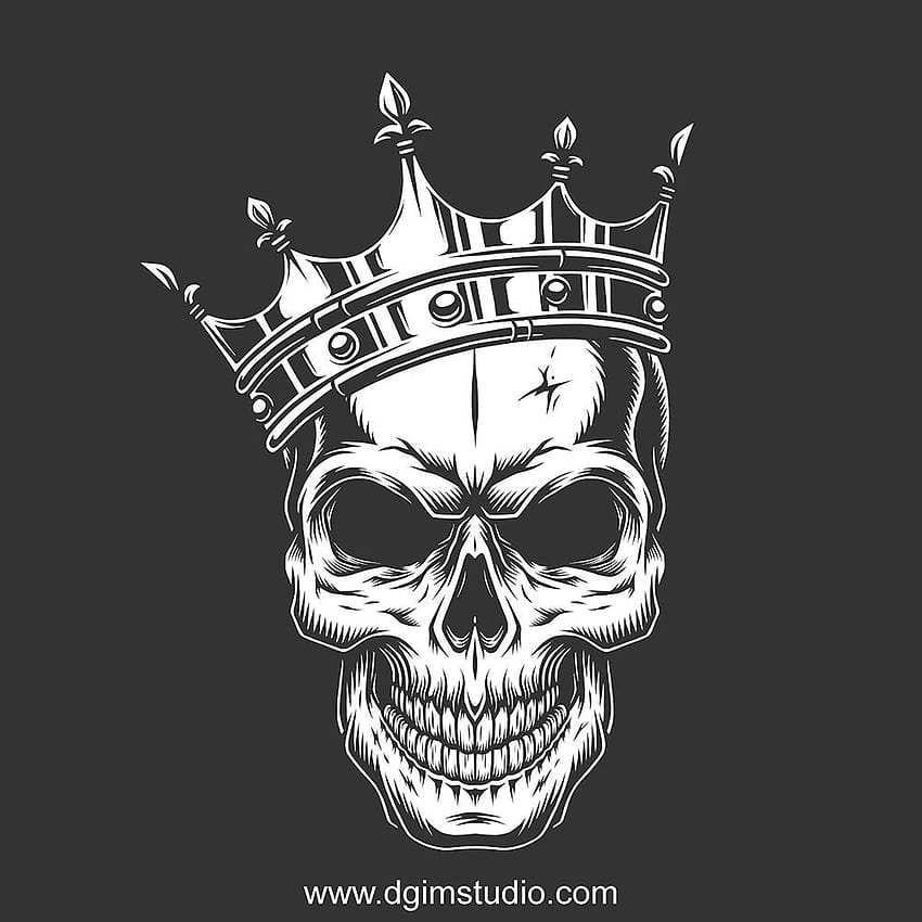 King here! Skull in the crown. Vector ...pinterest HD phone wallpaper
