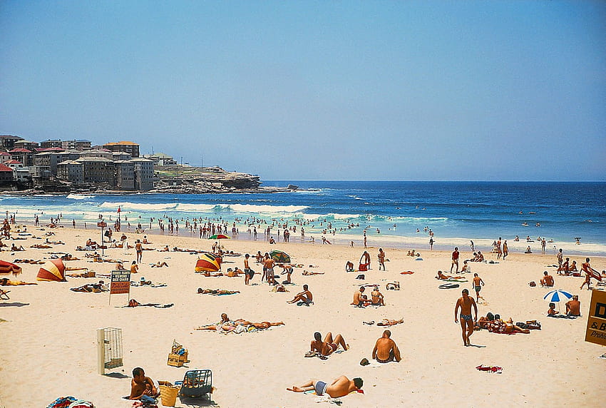 Bondi Beach in Sydney New South Wales, people on the beach HD wallpaper