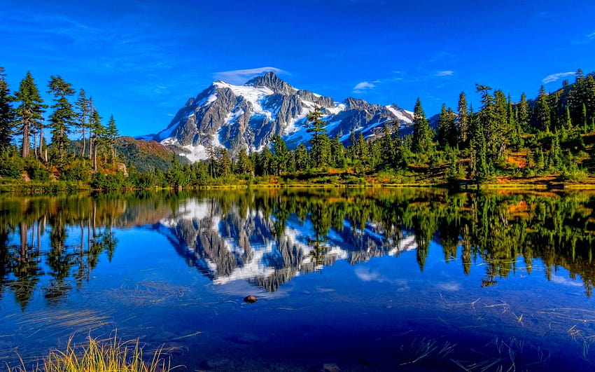 Aperçu Mountain Lake Backgrounds, parc national des cascades du nord Fond d'écran HD