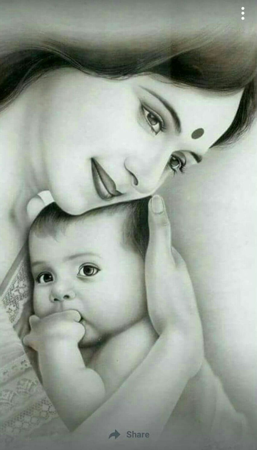 Pin on Mother and baby paintings, painting mother and child HD phone wallpaper
