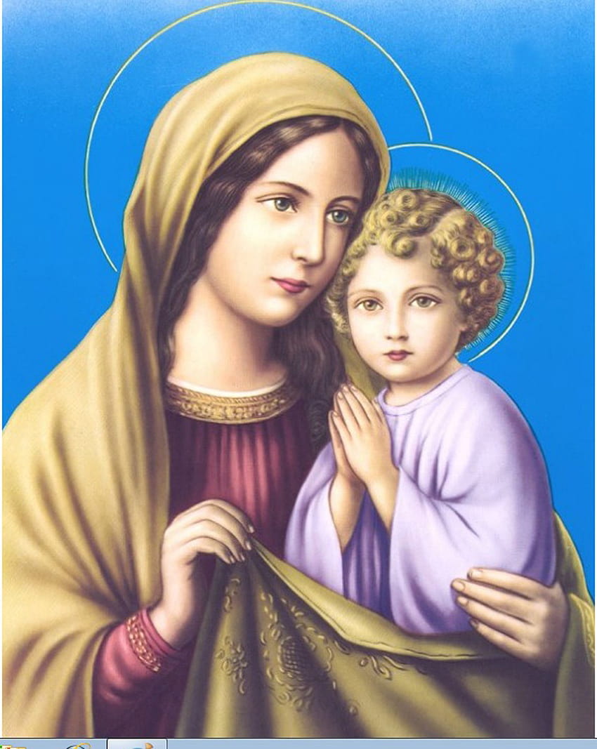 Matka Boska z Dzieciątkiem Jezus, telefon do Matki Maryi i Jezusa Tapeta na telefon HD