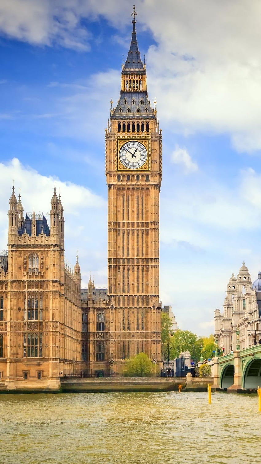 Big Ben w Londynie Anglia Stworzony przez człowieka Big Ben Pomniki most London Palace Of Westminster Thames Wielka Brytania Tapeta na telefon HD