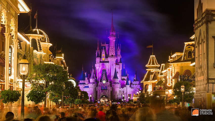 2014 03 Fine Art Disney Fireworks 18 – Main Street Castle Magic HD wallpaper