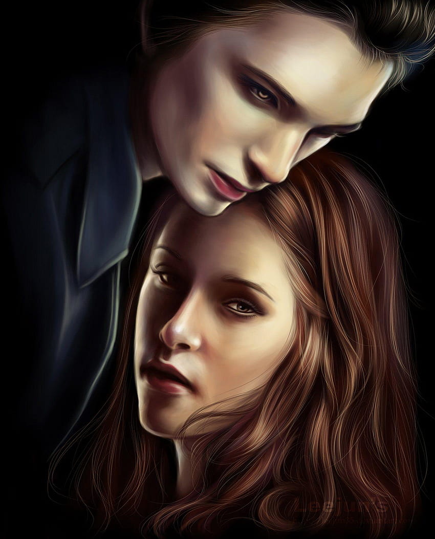 Twilight Edward Bella painting work art love forever movie series ...