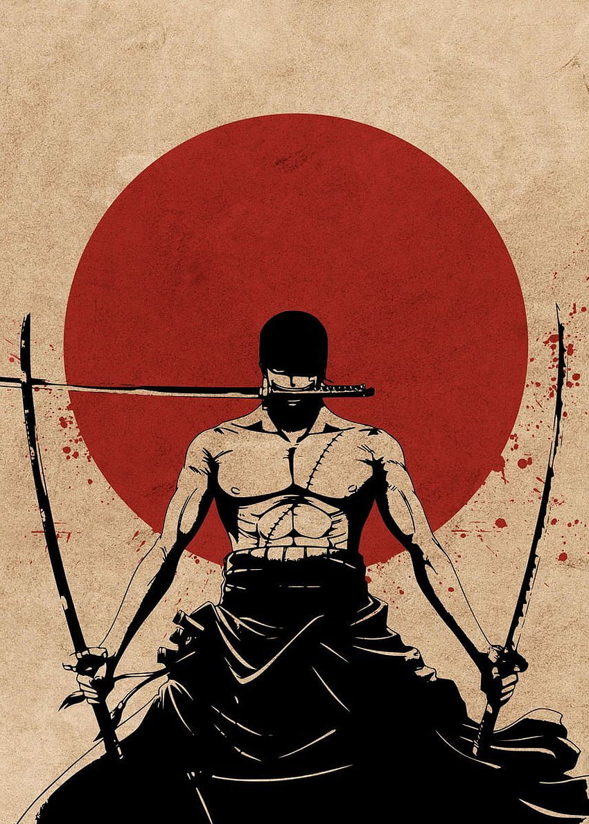 Roronoa Zoro one piece' Poster by Everything Anime, zoro red and black HD phone wallpaper