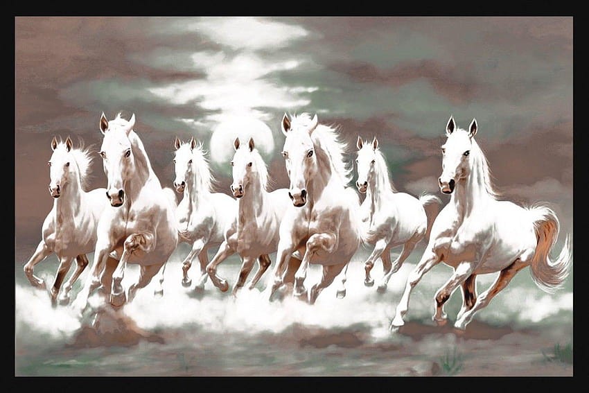 horses 20x30 inches Fine Art Print, seven horses HD wallpaper