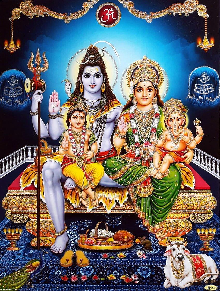 Shiva Shankar z Parvati Ganesha Murugan, panem Shivą i parvathi Tapeta na telefon HD