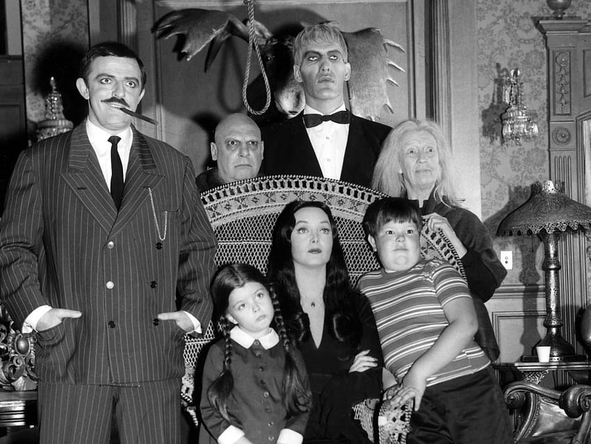 La familia Addams – Blanco y negro, familia fondo de pantalla